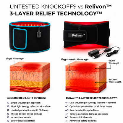 Relivon™ | Red Light Massage & Heat Therapy Belt with 3-Layer Relief Technology™